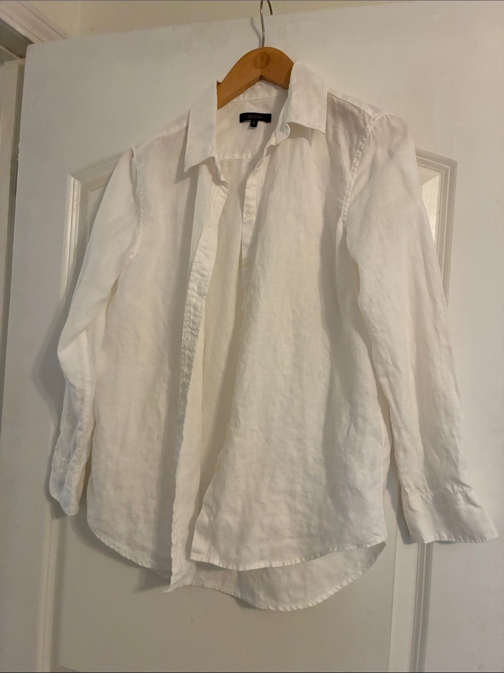 Quince White Linen Button-Up Shirt -S